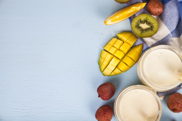 Yogurt with tropical fruits