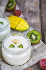 Yogurt with tropical fruits