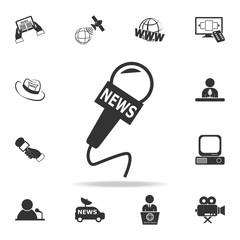News microphone icon. Detailed set icons of Media element icon. Premium quality graphic design. One of the collection icons for websites, web design, mobile app