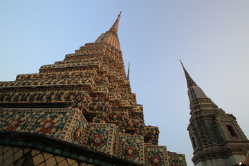 The view in evening of building in Wat Pho ,Bangkok Thailand