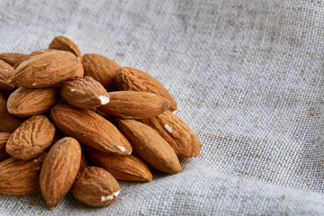 Peanut shells food background, close-up, shallow depth of field, macro.