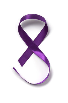purple ribbon as an 8, for march 8, the womens day