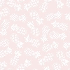Ananasowy bezszwowy wzór na różowym tle, wektorowa ilustracja - 193289194