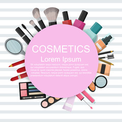 Cosmetics. Set. Flet. Fashion. For a girl. Presentation. For the magazine, the layout. For your design. Colour. © dasha122007