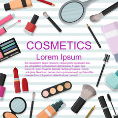 Cosmetics. Set. Flet. Fashion. For a girl. Presentation. For the magazine, the layout. For your design. Colour. © dasha122007