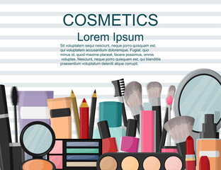Cosmetics. Set. Flet. Fashion. For a girl. Presentation. For the magazine, the layout. For your design. Colour. © dasha122007