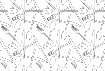 seamless pattern Fork, spoon, knife 