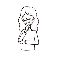 マスクをしている女性