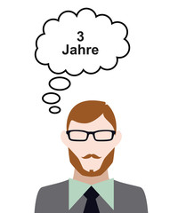 Person denkt an 3 Jahre