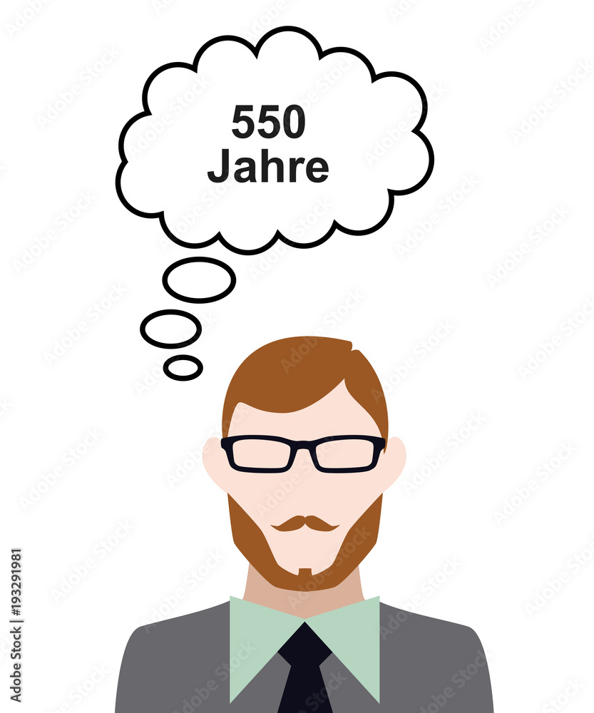 Poster person denkt an 550 jahre