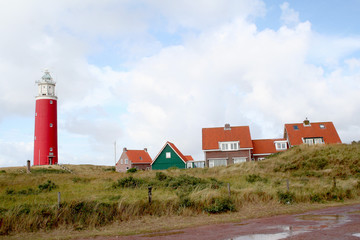 Fototapeta na wymiar The light house of Texel is caled the Eierland