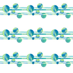 Abstract watercolor hand drawn pattern. Watercolor circules and lines.