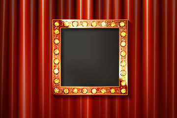 vintage portrait frame on curtain wall