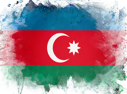 Azerbeycan Bayrağı, Suluboya &Ccedil;alışması