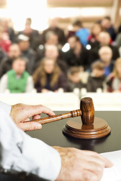 auction bid sale judgment mallet gavel with public
