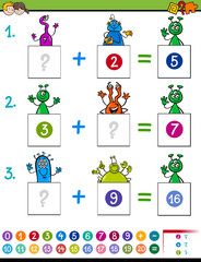 maths addition educational game with aliens