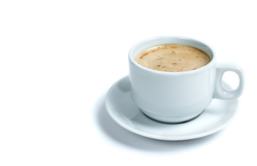 cup of coffee on white background isolated