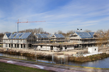 Fototapeta na wymiar Residential construction site in the Netherlands