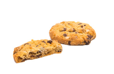 biscuits with nuts and chocolate isolated