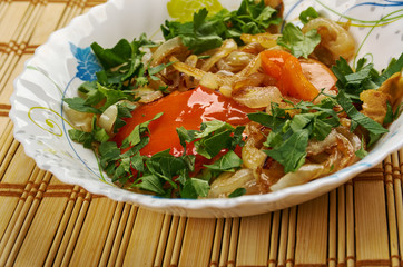 Tajik dish with pita bread