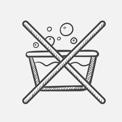 Vector hand drawn Do not washing label outline doodle icon. Do not washing label sketch illustration for print, web, mobile and infographics isolated on white background.