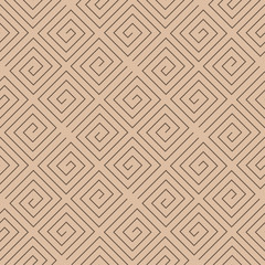 Beige and brown geometric print. Seamless pattern