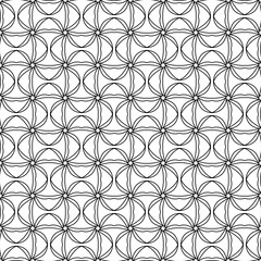 Black geometric ornament on white background. Seamless pattern