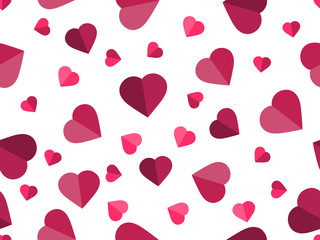 Valentine's day. 14 February. Seamless pattern with hearts. Festive background for greeting card, banner and poster. Vector illustration