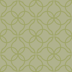 Fototapeta premium Olive green geometric print. Seamless pattern