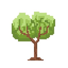 pixel art icon tree retro