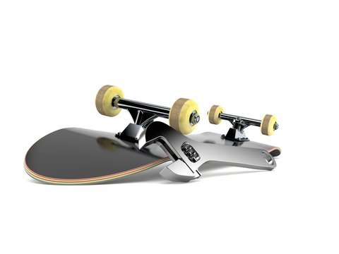 Skateboard with adjustable wrench