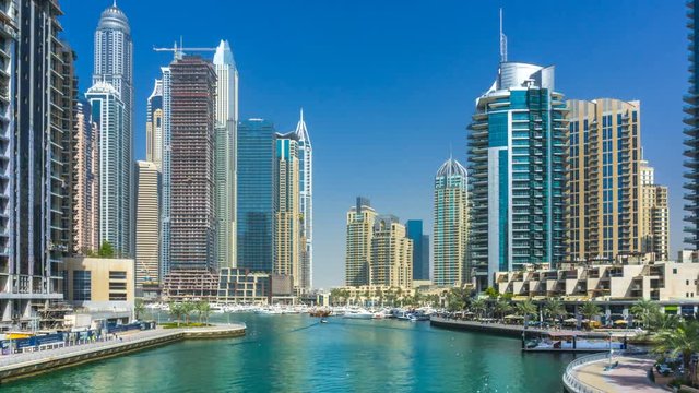 Panorama of Dubai marina residential district