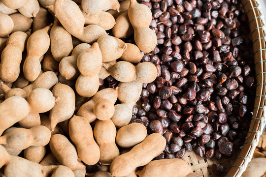brown tamarind and seed them
