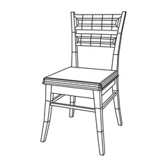 Chair with backrest wireframe low poly mesh vector illustration