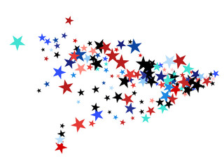 American Patriotic Deign, Vector Blue, Red, White Stars Confetti. Labor, Independence, Memorial Day, 4th of July Election Frame. American Patriotic Design, UK, Australia Freedom Falling Stars Texture.