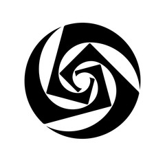 Minimalistic style design. Golden ratio. Geometric shapes. Circles in golden proportion. Futuristic design. Logo. Vector icon. Abstract vector background