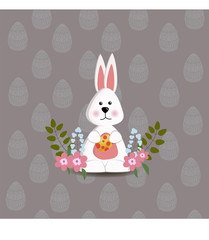 happy easter rabbit with egg decoration