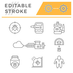 Set line icons of disinfestation