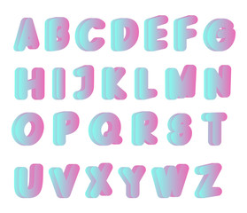 Vibrant gradient lettering. Typography vector illustration.