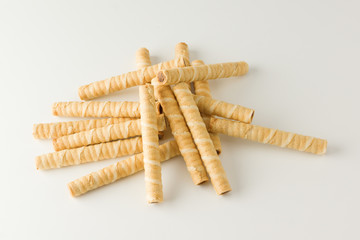 Crispy flour sticks with sweet stuffed