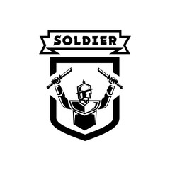 ancient soldier logo with double broken swords
