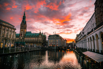 Hamburg Sonnenuntergang Innenstadt