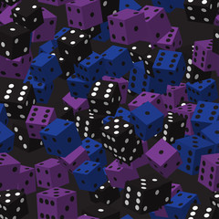Color Dice Seamless Pattern