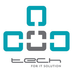 Obraz na płótnie Canvas Technology logo, computer and data related business, hi-tech and innovative link network