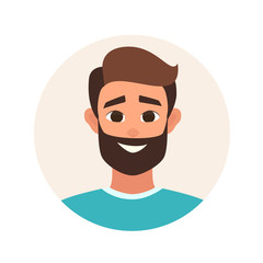 avatar smiling boy facial expression. vector icon isolated from white background