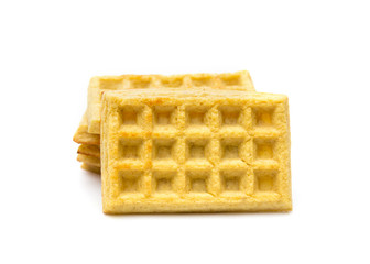 Homemade Rectangle Waffle on a White Background