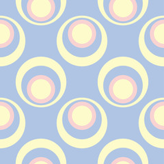 Seamless background with geometric pattern. Pink and beige elements on blue backdrop