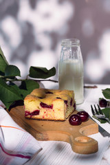 Cherry pie on the table