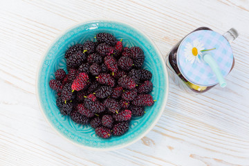 mulberry on a table