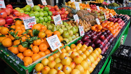 Fresh Apples and Oranges At Farmers Market